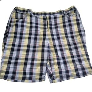 Cato Womens Bermuda Shorts Plus‎ Size 28 Plaid Chino Golf Flat Front Stretch